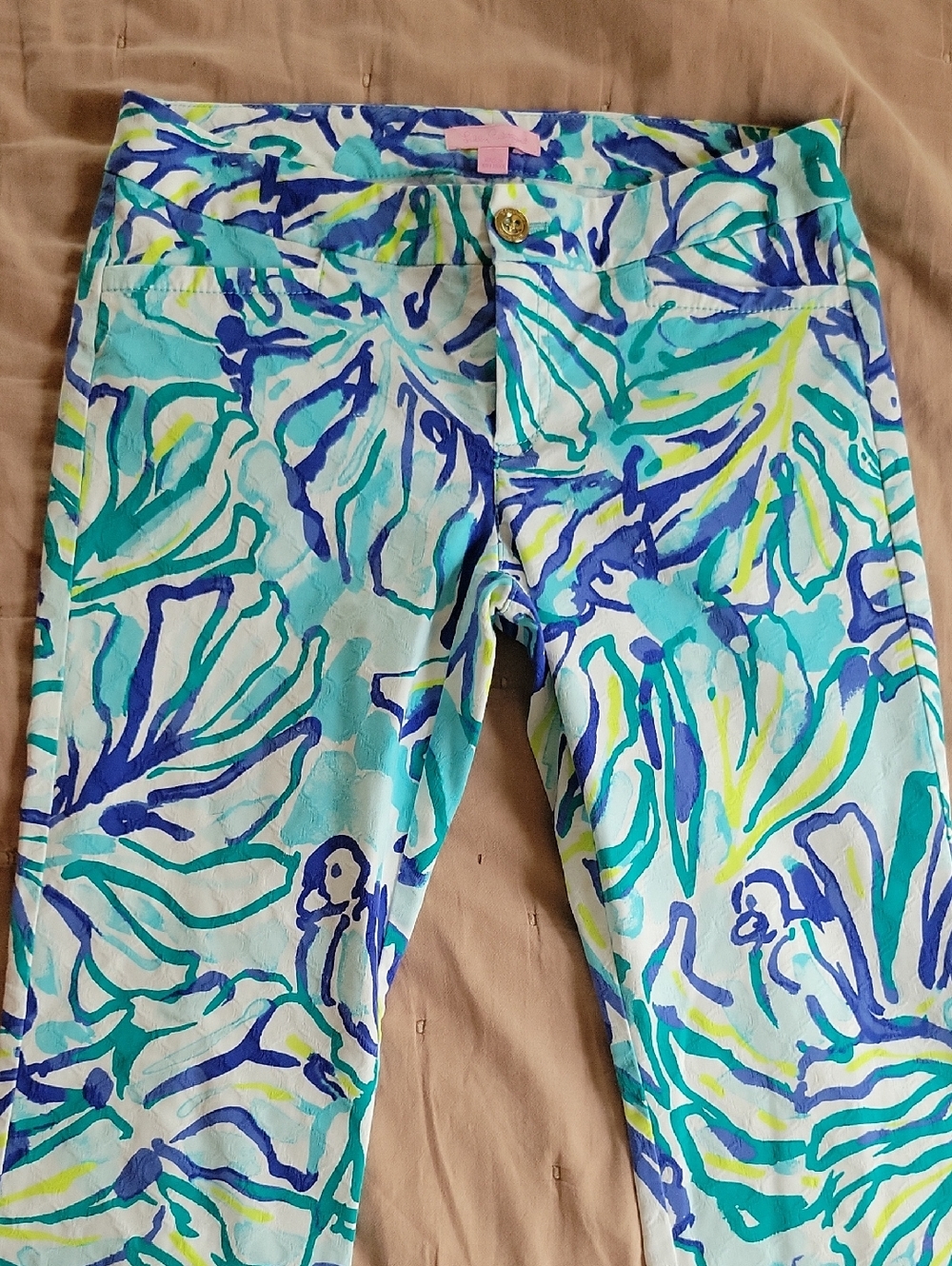 LILLY PULITZER Kelly Ankle Pants, Pool Blue Stay Cool Print
